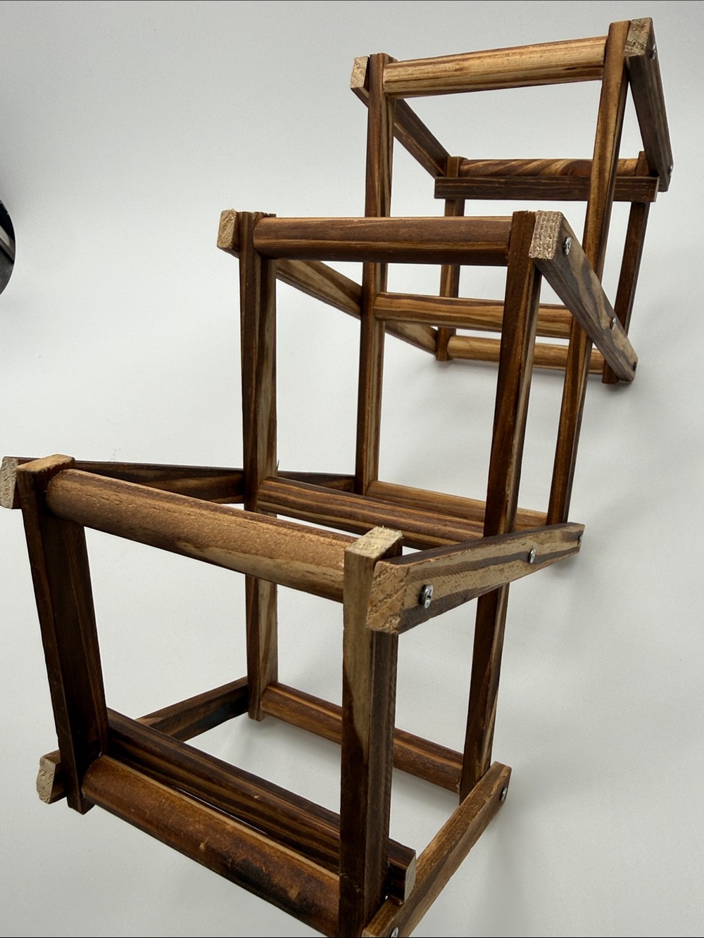Wooden Accordion Wine Rack Foldable Expandable Rustic Vintage Style Bottle Holde